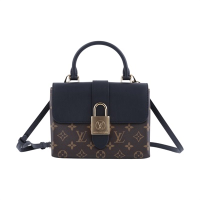 路易威登 LOUIS VUITTON Locky BB 手提包 黑色 M44141 晶片款 黑拼原花LOCKY BB手提肩背包 原廠盒子/防塵袋/背帶
