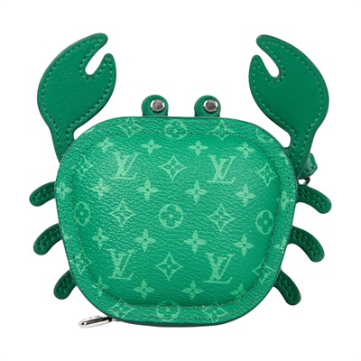 路易威登 LOUIS VUITTON 螃蟹 零錢包 吊飾 包掛 鑰匙扣 M01931 綠原花Crab 包包吊飾 原廠盒子/防塵袋