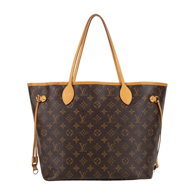 路易威登 LOUIS VUITTON Neverfull MM  經典帆布 肩背 購物袋 櫻桃紅內襯 M46987 晶片款 原花NEVERFULL MM 內袋
