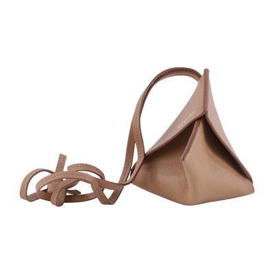 羅意威 LOEWE Origami 頸掛小包  棕皮革三角吊飾 無附屬品