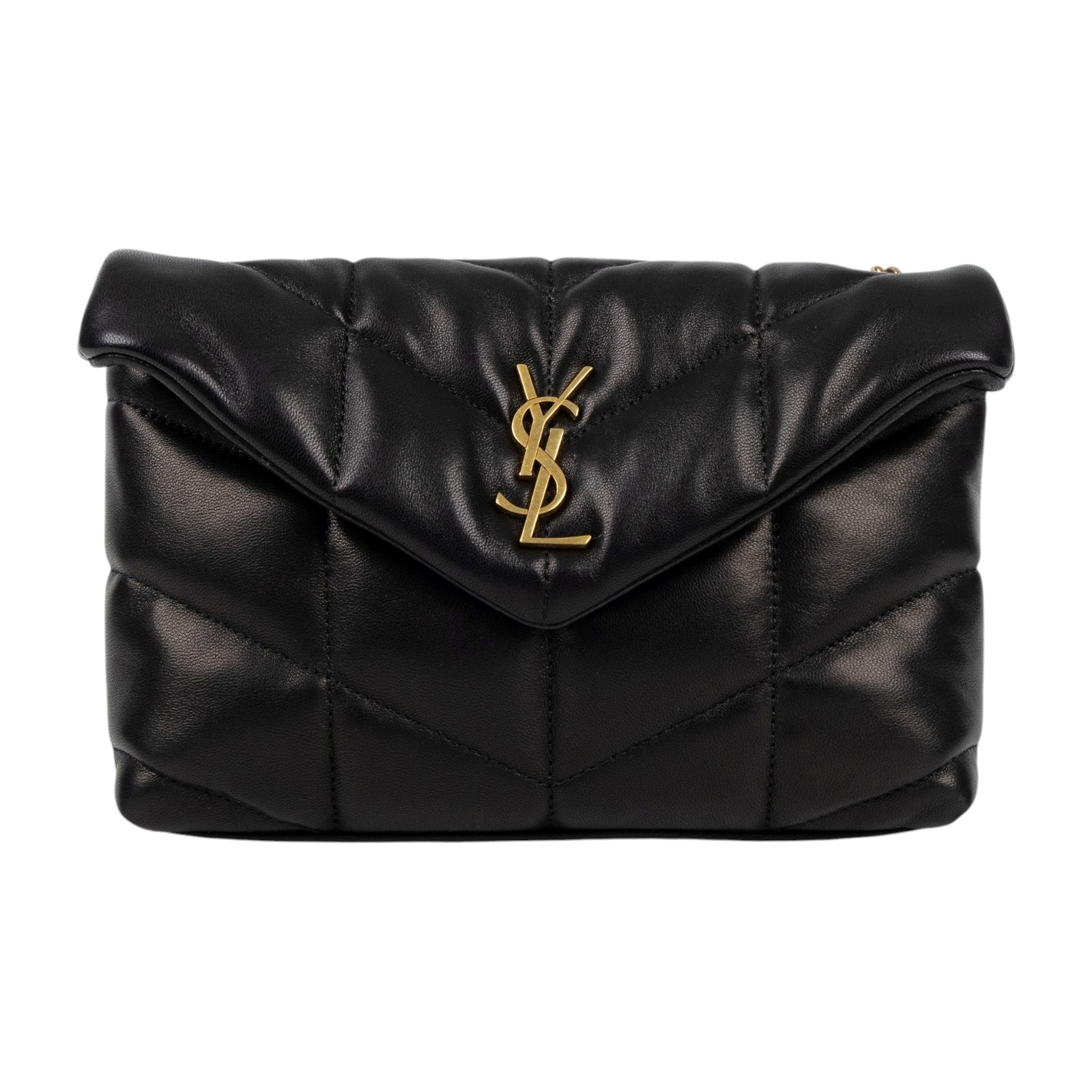 聖羅蘭 YSL SAINT LAURENT Loulou Puffer Mini 迷你 絎縫 斜背包 金色五金 6203331EL07  原廠盒子/防塵袋