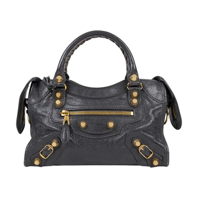 巴黎世家 BALENCIAGA Giant Mini City 手提 機車包 309544D94JG 灰金MINI CITY 防塵袋/鏡子/背帶