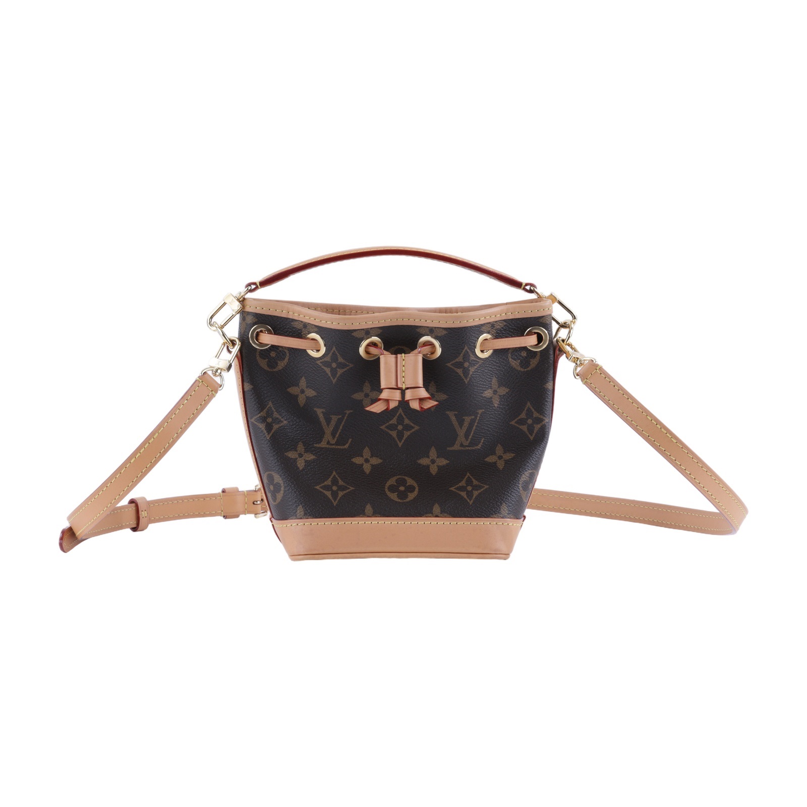 路易威登 LOUIS VUITTON Nano Noé 原花 束口水桶包 M81266 晶片款 原花NANO NOE水桶包 防塵袋/背帶