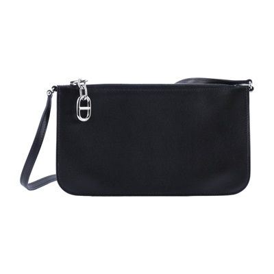 愛馬仕 Hermes Zipengo Chaine d'Ancre To Go pouch 手提包 銀色五金 黑色 H087285CK89 /GAA002ZA  原廠盒子/防塵袋