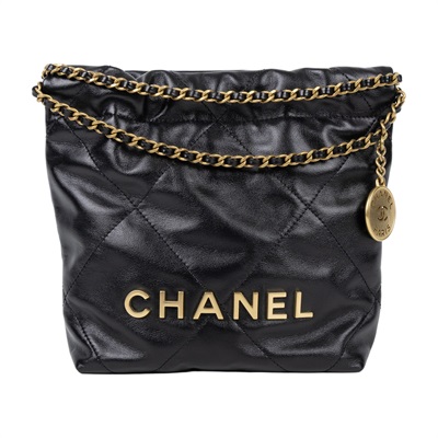 香奈兒 CHANEL 22 迷你 束口包 AS3980 晶片款 黑金22包 MINI 新版 原廠盒子/防塵袋/背帶