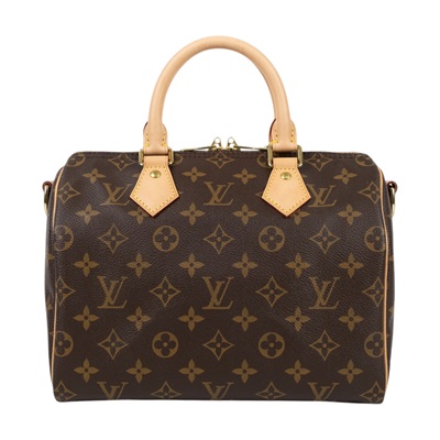 路易威登 LOUIS VUITTON Speedy Bandoulière  25 經典帆布 手提 斜背 波士頓包 M41113 晶片款  原廠盒子/防塵袋/台灣購買證明/背帶/鎖組