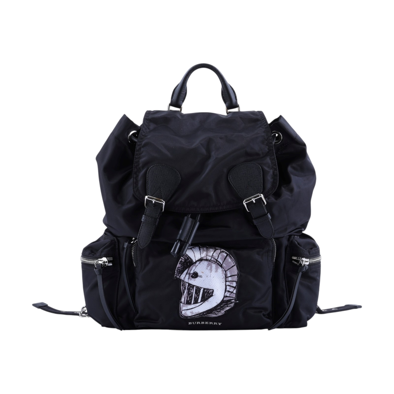 博柏利 BURBERRY The Rucksack 尼龍 後背包  黑刺繡尼龍後背包The Rucksack Backpack 防塵袋