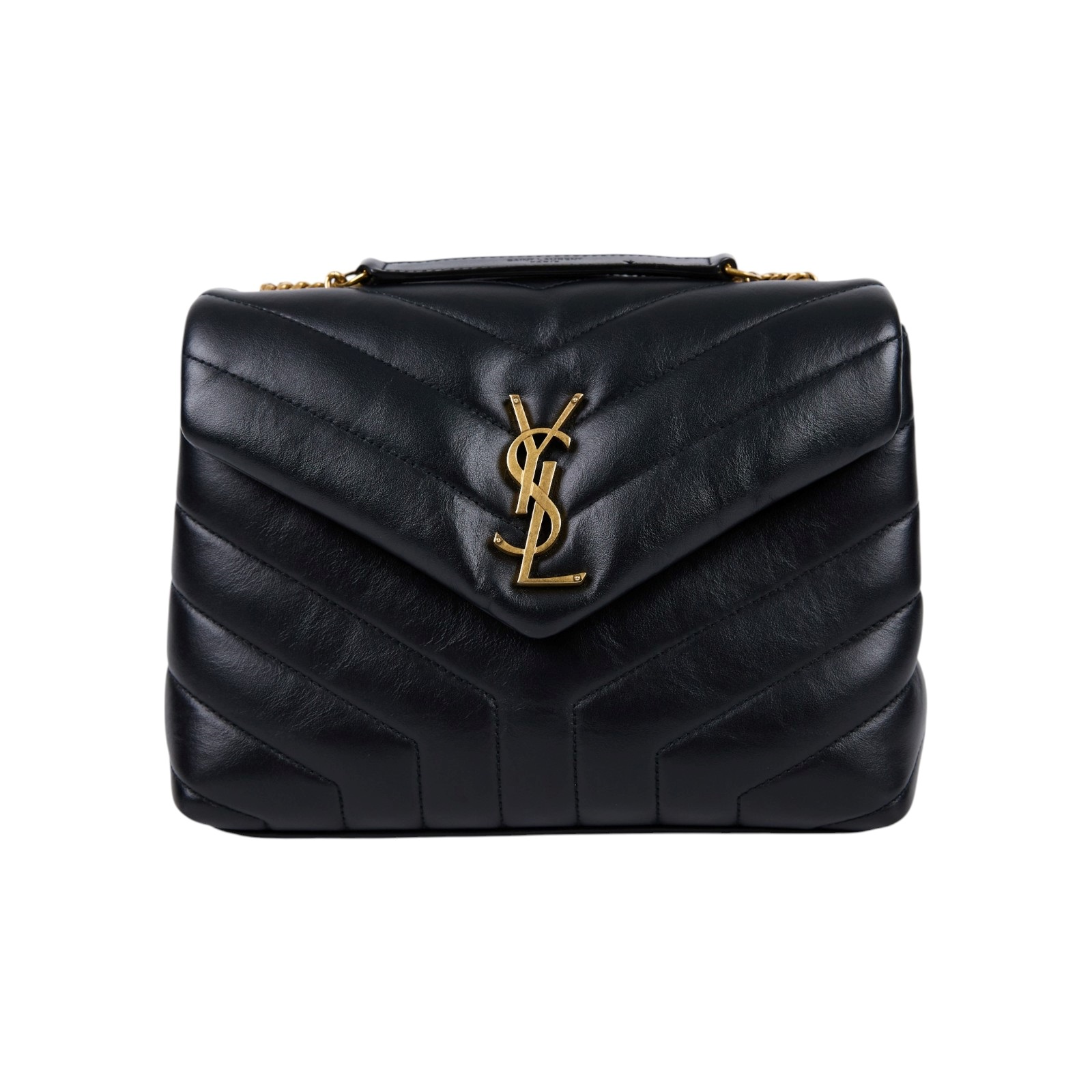 聖羅蘭 YSL SAINT LAURENT Loulou 絎縫 小牛皮 TOY 小型 手袋  肩背 斜背包 金色五金 494699DV727  無附屬品