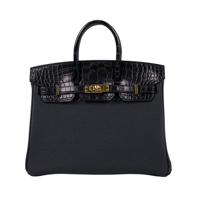 愛馬仕 Hermes Birkin Bag 柏金包 25 金色五金 黑色 H076216CCAB /Y刻  原廠盒子/防塵袋/鎖組/瀕臨絕種野生動植物國際貿易公約/購買證明/雨衣