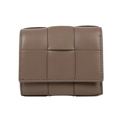 寶緹嘉 BOTTEGA VENETA 錢包 短夾 750244VCQC1 灰編織三折短夾 防塵袋/原廠盒子