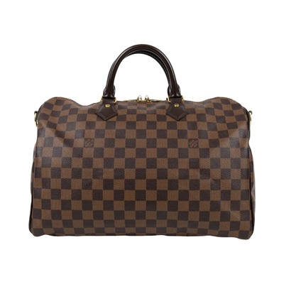路易威登 LOUIS VUITTON Speedy Bandoulière  35 棕棋盤 手提 斜背 波士頓包 N41366  防塵袋/背帶/鎖組