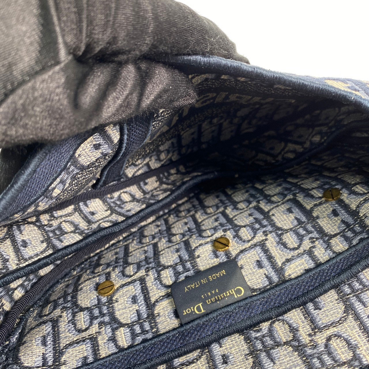 迪奧 CHRISTIAN DIOR Saddle 手提 馬鞍包 M0446CRIW SADDLE藍緹花馬鞍包 原廠盒子/防塵袋/購買證明/保證卡