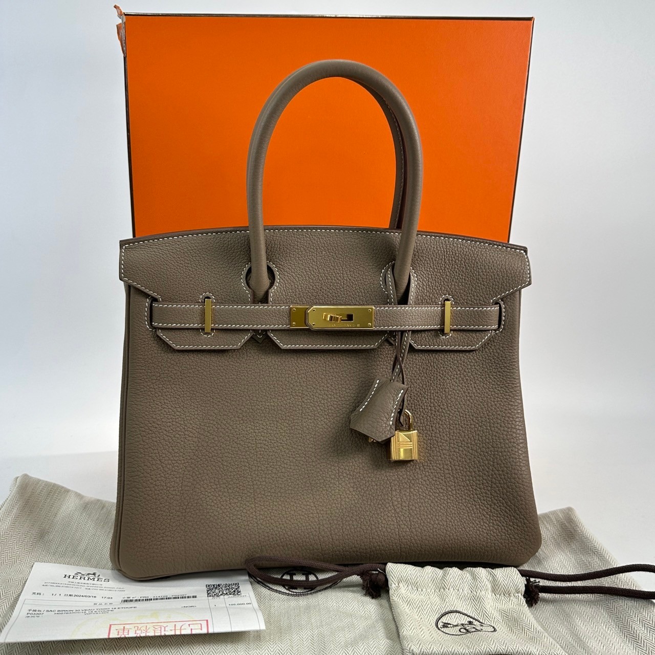 愛馬仕 Hermes Birkin Bag 柏金包 30 BK30 WPY514CI 大象灰BIRKIN30 原廠盒子/防塵袋/購買證明/鎖組