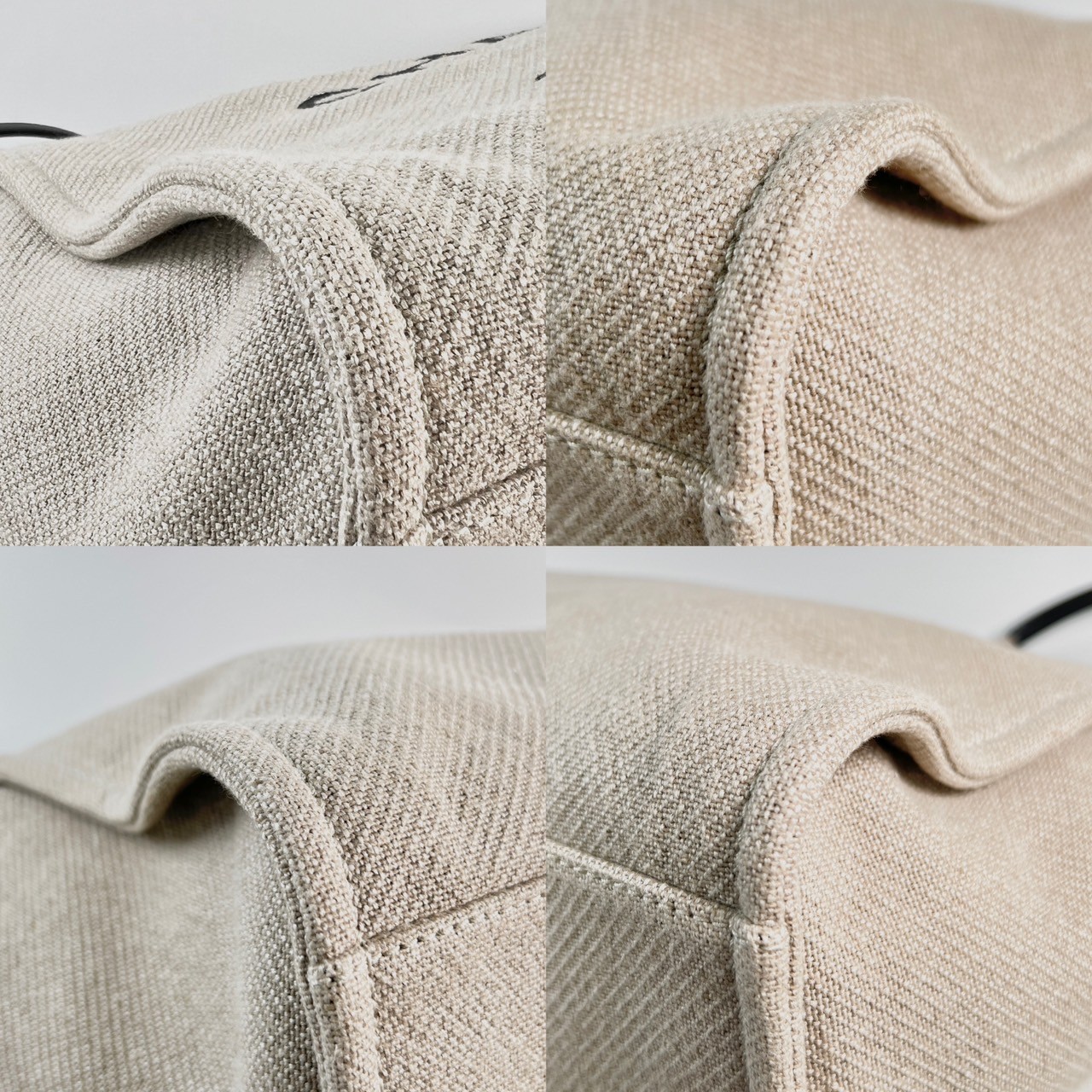 香奈兒 CHANEL 海灘包 大型 A66941 晶片款 米黑拚色沙灘包 防塵袋/購買證明