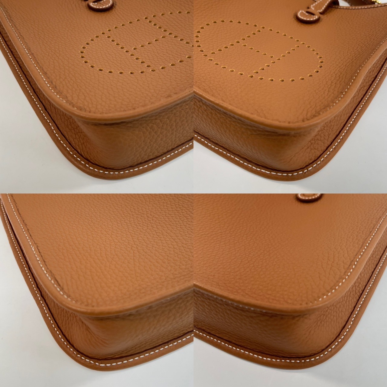 愛馬仕 Hermes Evelyne Bag Mini 伊芙琳包 Evelyne 16 EV16 W刻 金棕MINI EVELYNE 原廠盒子/防塵袋/購買證明