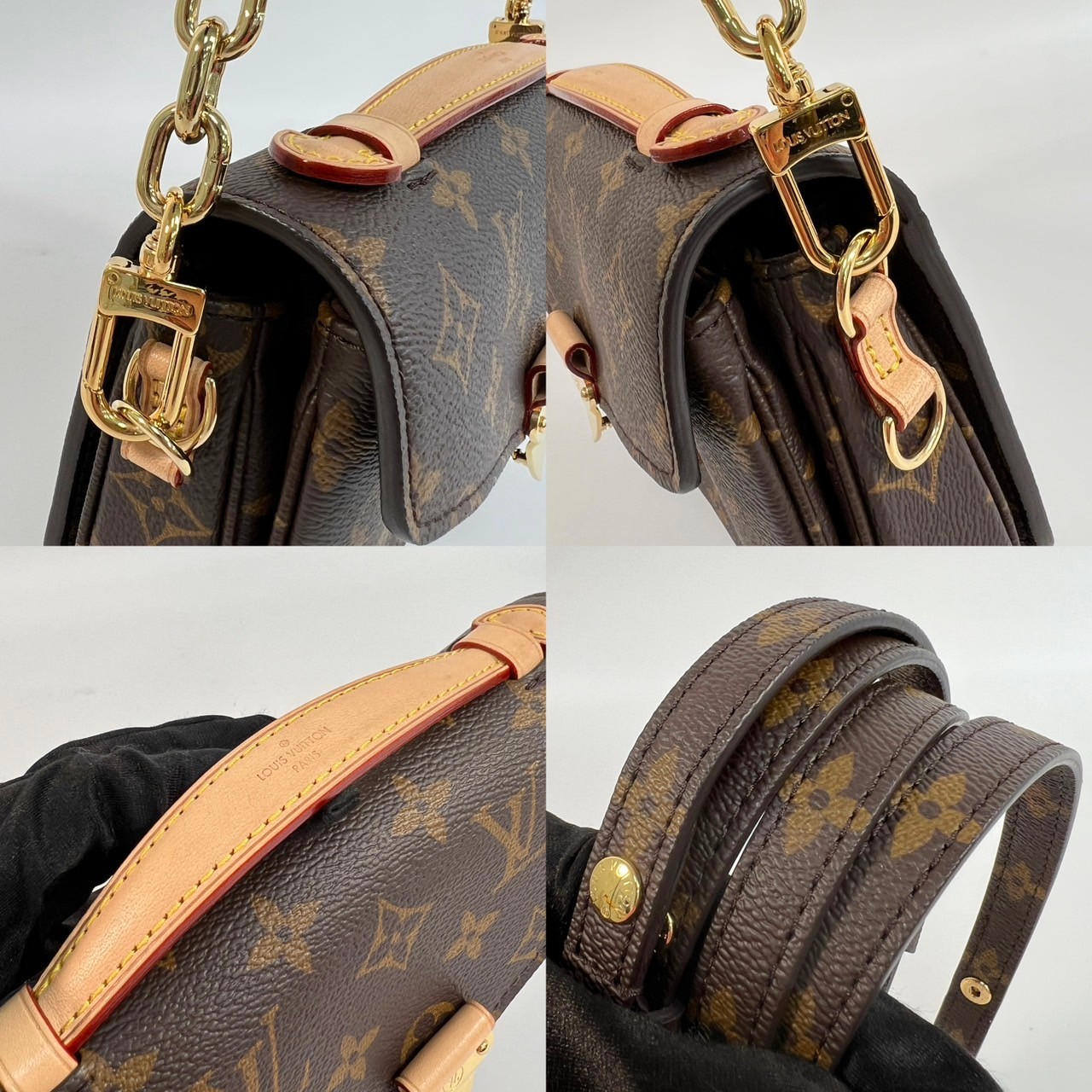 路易威登 LOUIS VUITTON Pochette Métis East West 老花 鏈條 郵差包 腋下單肩包 M46279 晶片款  原廠盒子/防塵袋
