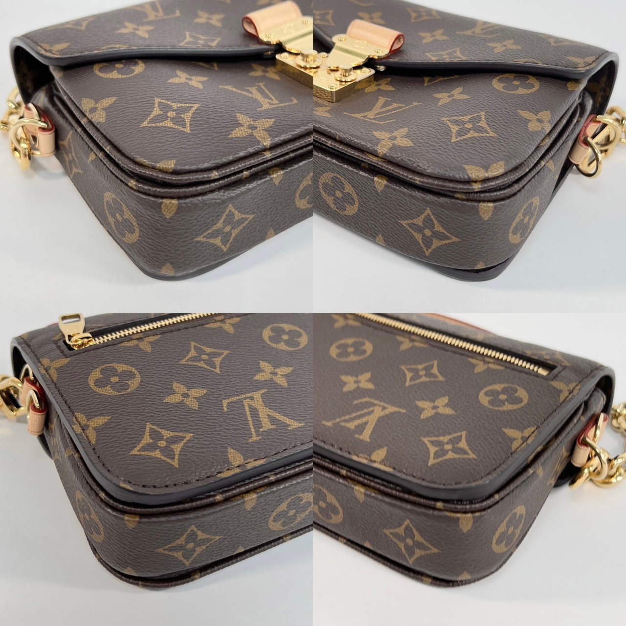 路易威登 LOUIS VUITTON Pochette Métis East West 老花 鏈條 郵差包 腋下單肩包 M46279 晶片款  原廠盒子/防塵袋