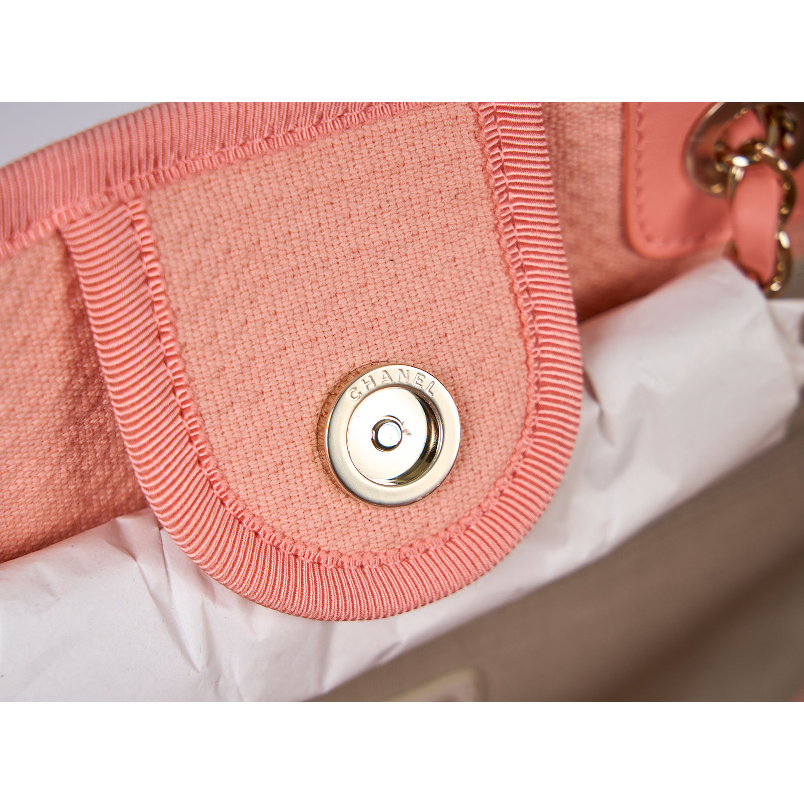 香奈兒 CHANEL 海灘包  晶片款 粉色沙灘包 DUSTＢAG