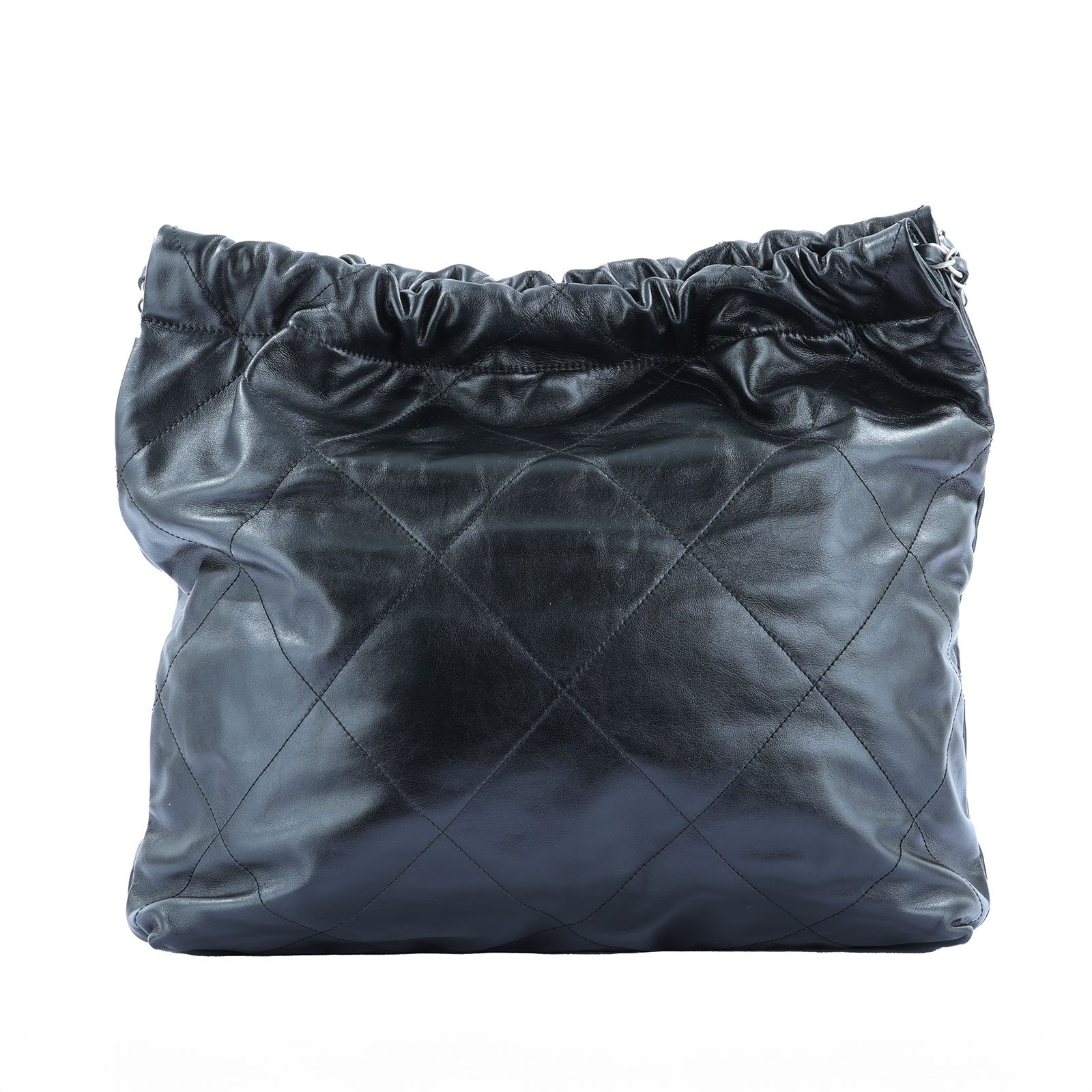 香奈兒 CHANEL 22 中型 束口包 AS3261 黑銀 22 包 中號 防塵袋