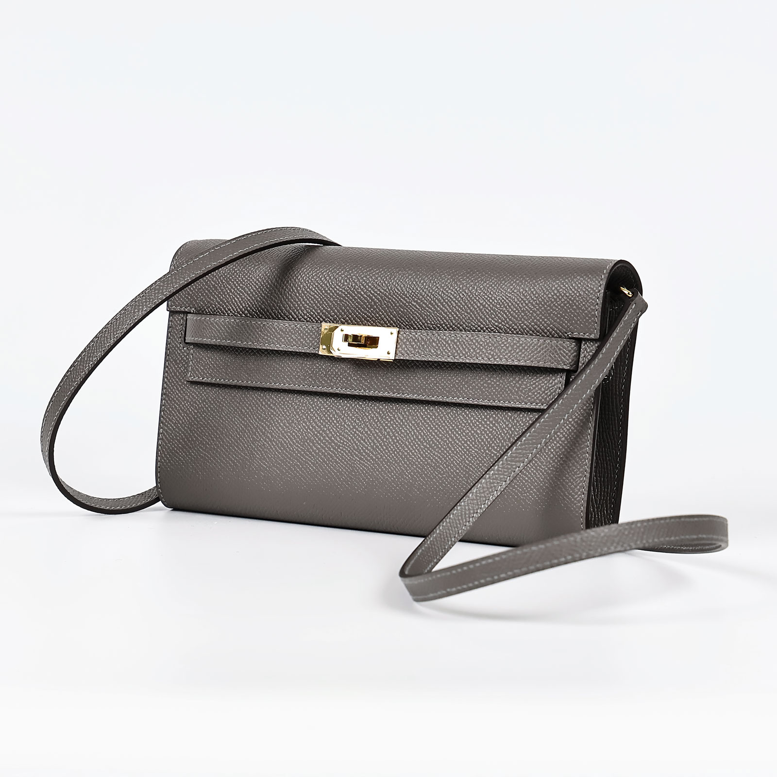 愛馬仕 Hermes Kelly to go 長夾肩背包 KLG U刻 灰KELLY TO GO 原廠盒子