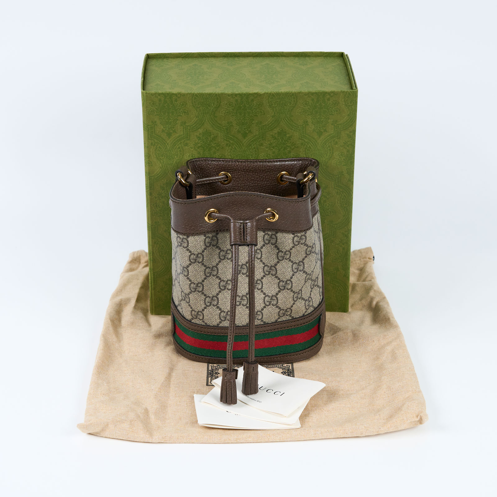 古馳 GUCCI Ophidia GG 迷你 水桶袋 550620 OPHIDIA GG斜背水桶包 原廠盒子/防塵袋