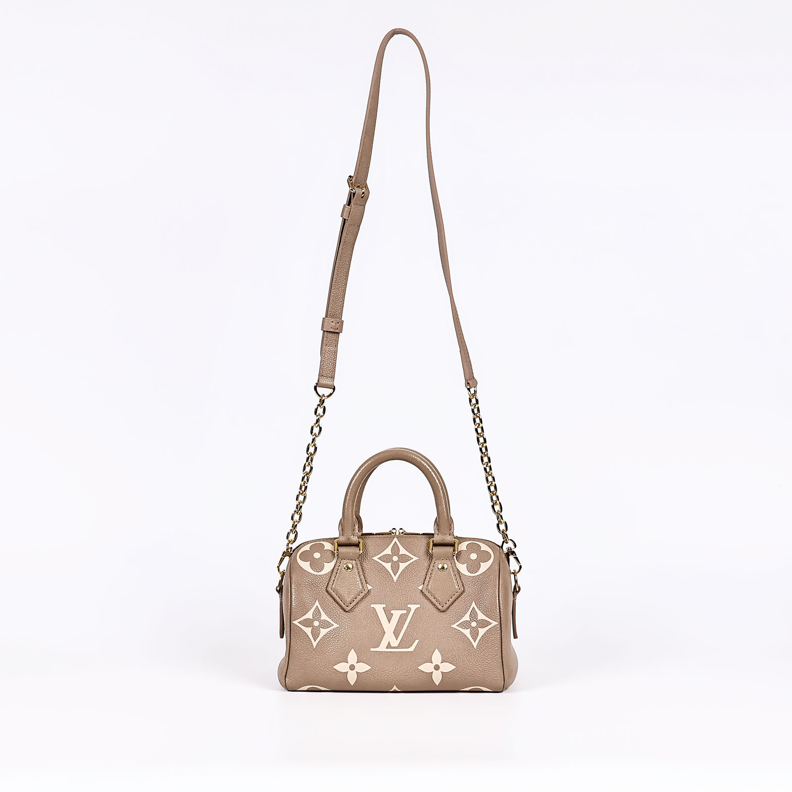 路易威登 LOUIS VUITTON Speedy Bandoulière 20 雙色 手提 斜背 波士頓包 M46575 晶片款 原廠盒子/購買證明/鎖組