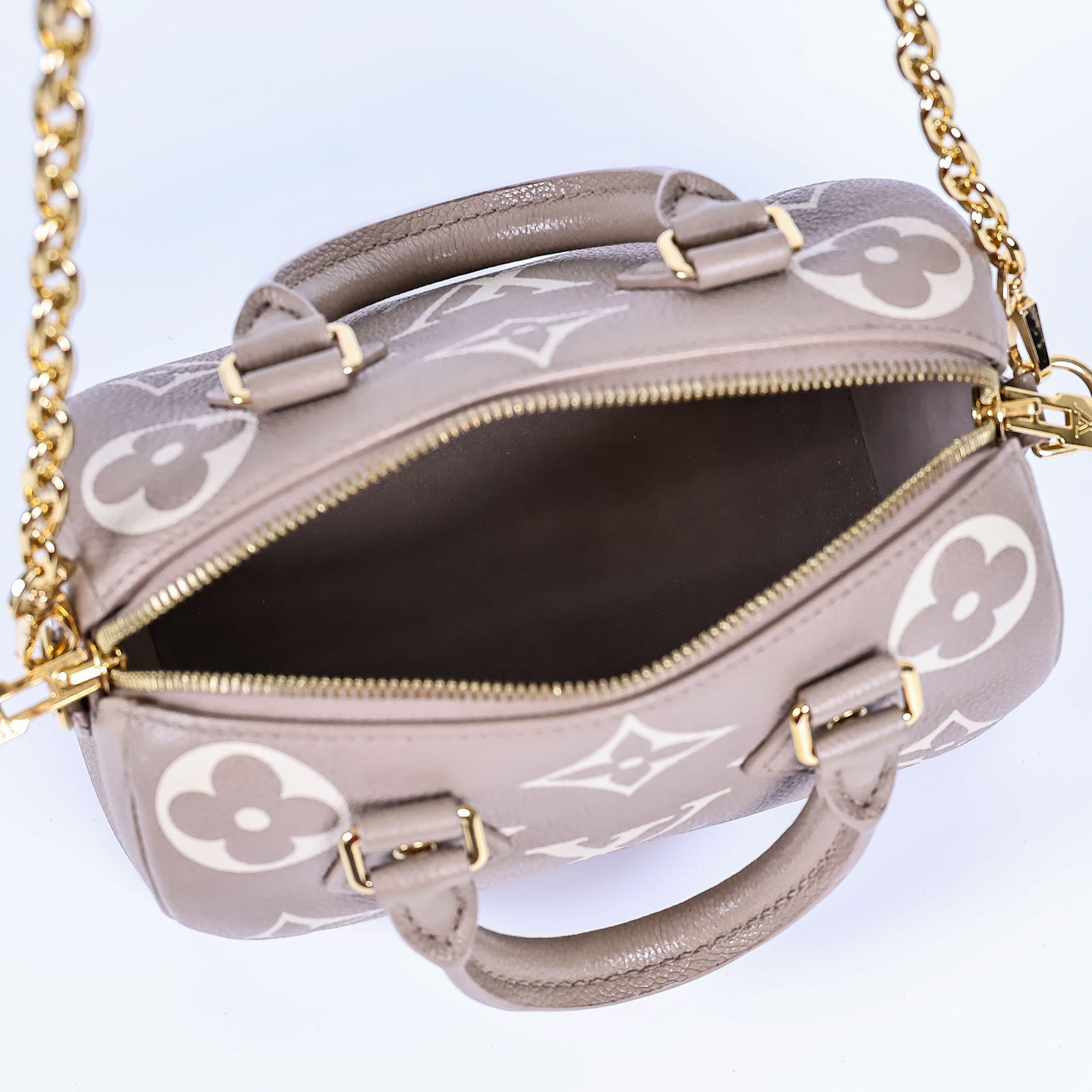 路易威登 LOUIS VUITTON Speedy Bandoulière 20 雙色 手提 斜背 波士頓包 M46575 晶片款 原廠盒子/購買證明/鎖組