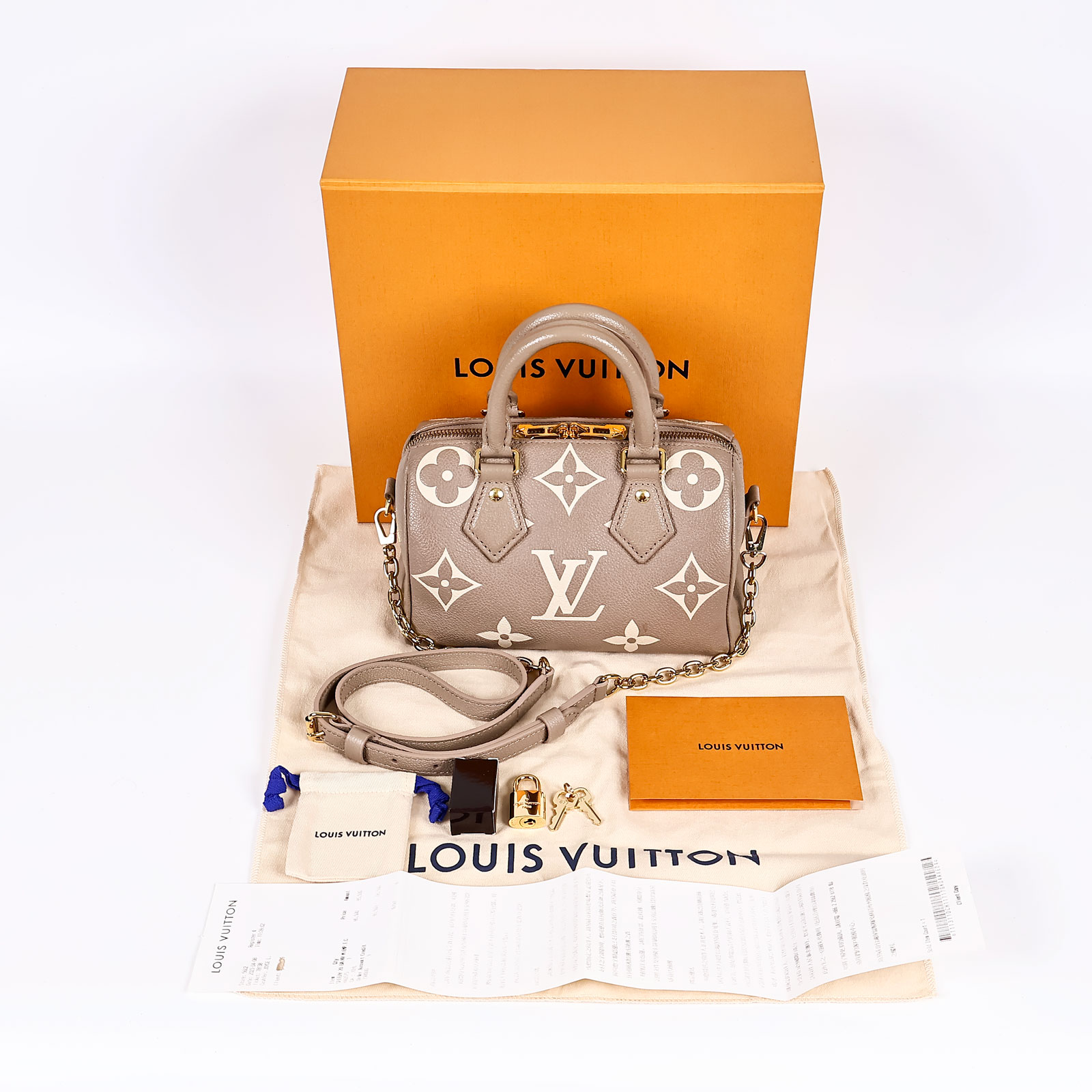 路易威登 LOUIS VUITTON Speedy Bandoulière 20 雙色 手提 斜背 波士頓包 M46575 晶片款 原廠盒子/購買證明/鎖組