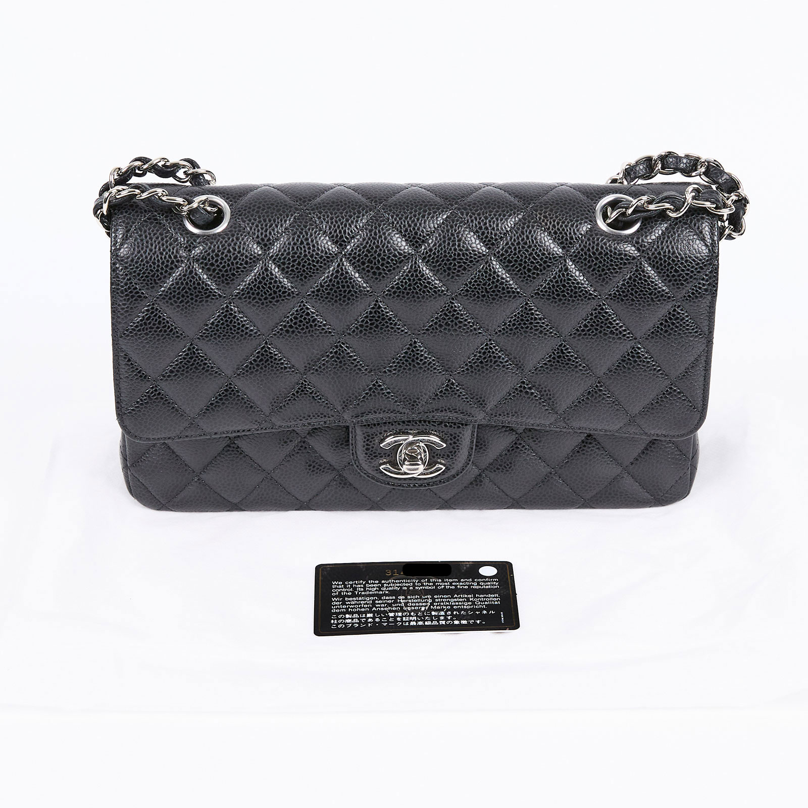 香奈兒 CHANEL CF 經典 口蓋包 A01112 31開黑銀荔枝COCO25 保證卡
