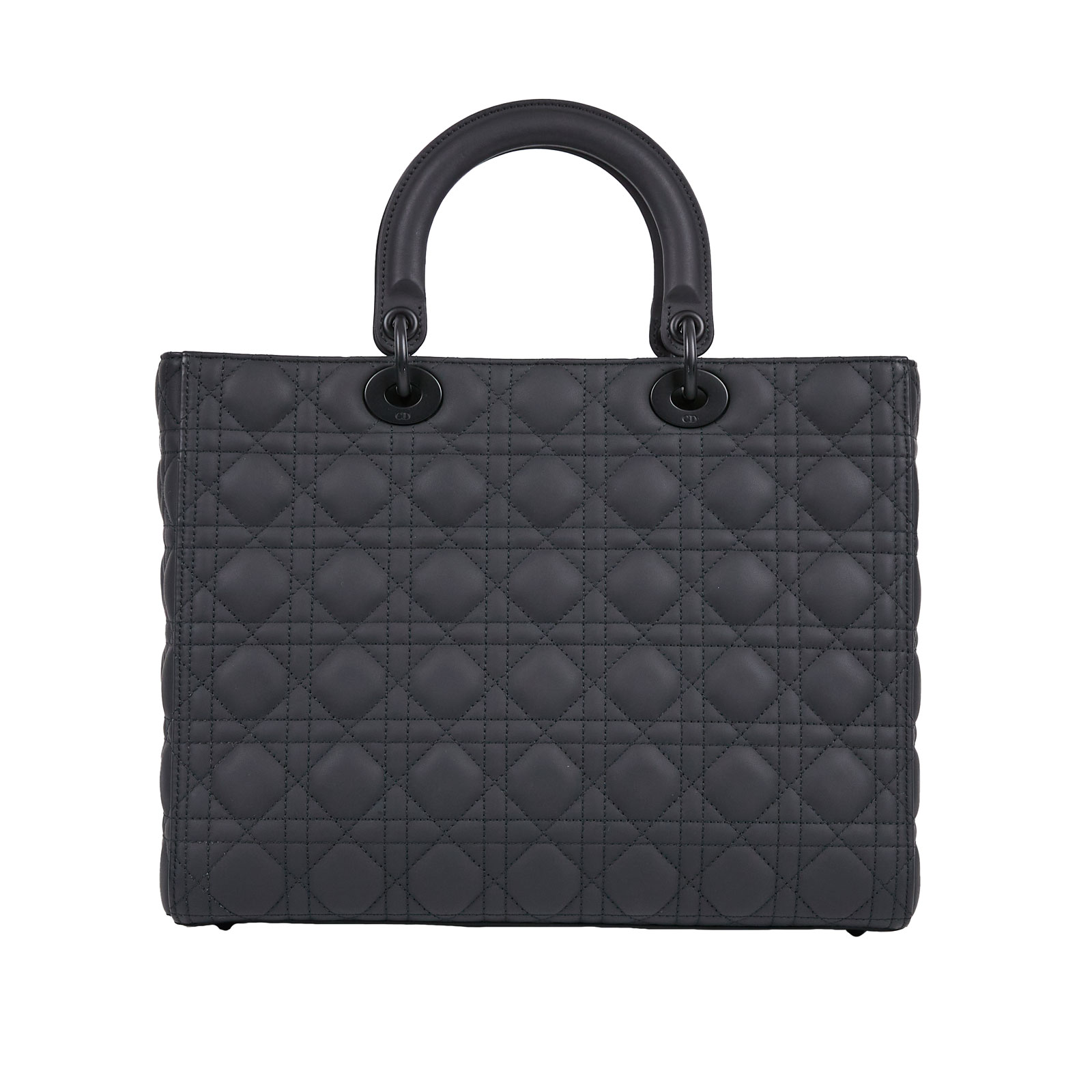 迪奧 CHRISTIAN DIOR Lady Dior 大型 手提 肩背包 啞光  全黑LADY DIOR 保證卡