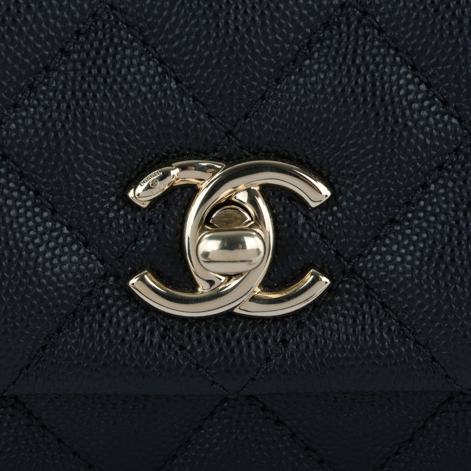 香奈兒 CHANEL Handle 24 手提 口蓋包  黑金荔枝COCO HANDLE24 原廠盒子/防塵袋