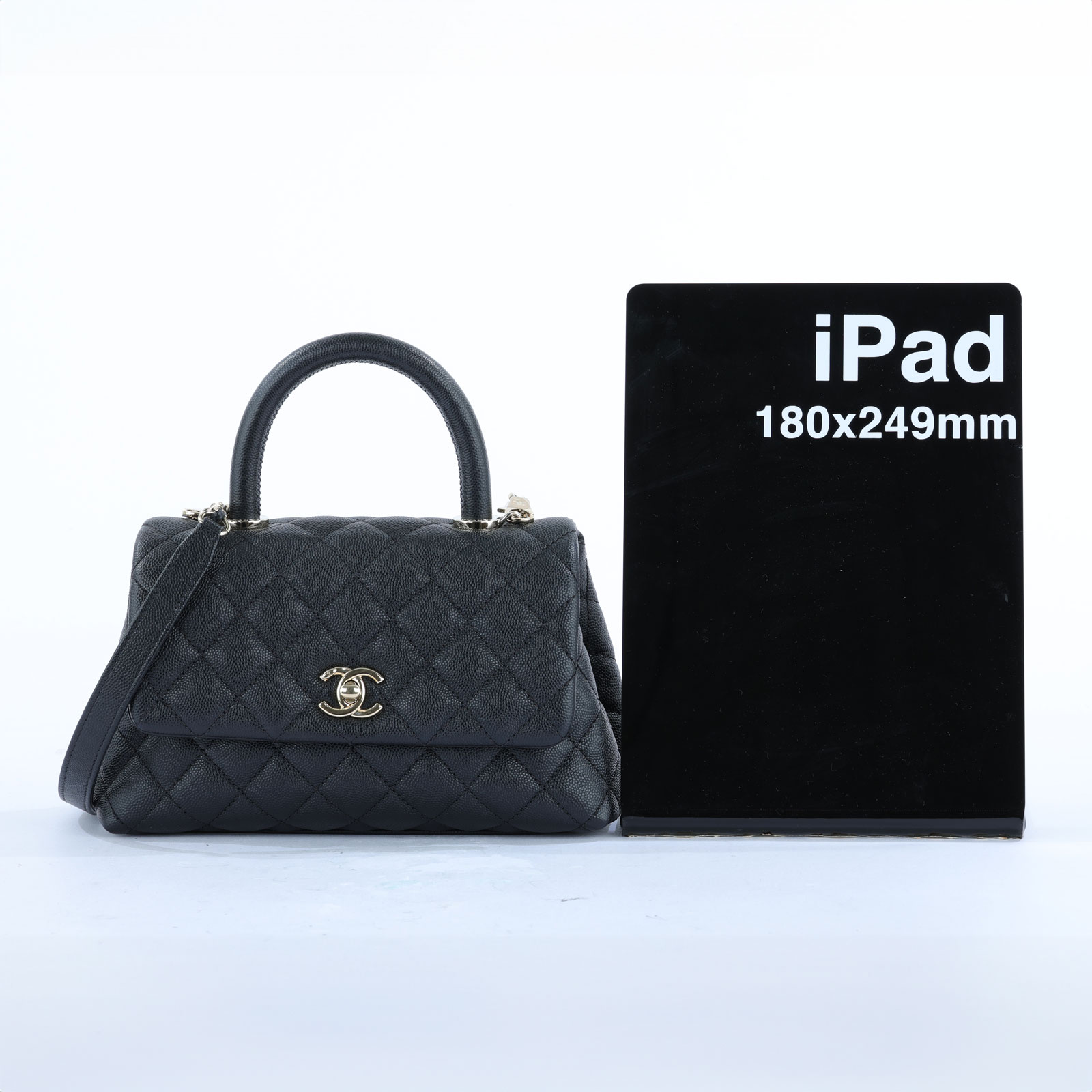 香奈兒 CHANEL Handle 24 手提 口蓋包  黑金荔枝COCO HANDLE24 原廠盒子/防塵袋