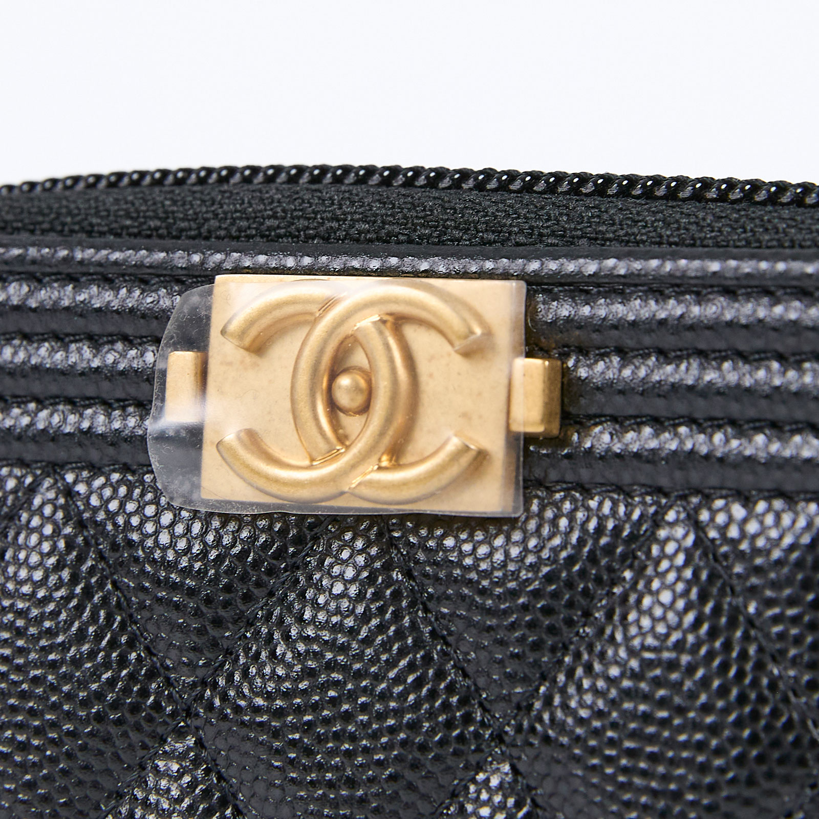 香奈兒 CHANEL BOY 拉鍊 零錢包  BOY拉鍊零錢包 原廠盒子/ 防塵袋/保證卡