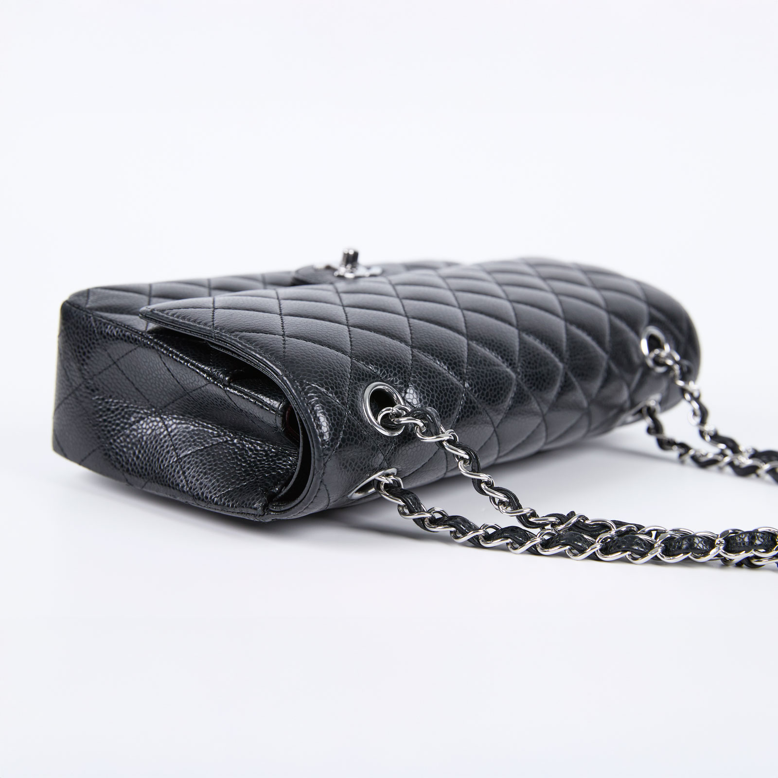 香奈兒 CHANEL CF 經典 11.12 口蓋包 A01112 晶片款 黑銀荔枝coco25 無附屬品