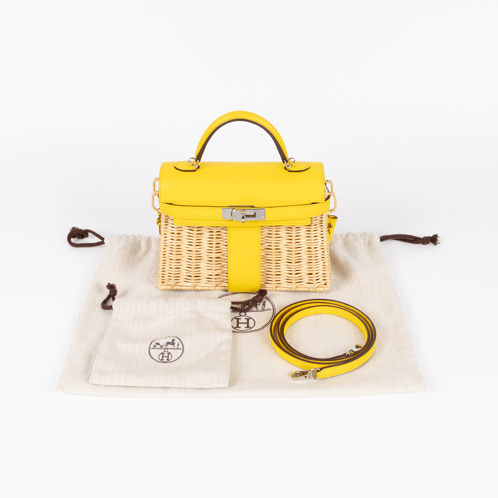 愛馬仕 Hermes Kelly Bag 凱莉包 mini Picnic KLMPIC Y刻 黃 MINI PICNIC 防塵袋