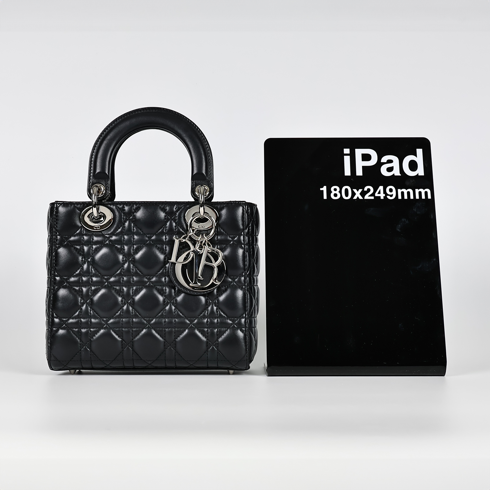 迪奧 CHRISTIAN DIOR Lady Dior My ABCDior 小型 肩背 手提包 羊皮  黑羊LADY DIOR 4X5 防塵袋