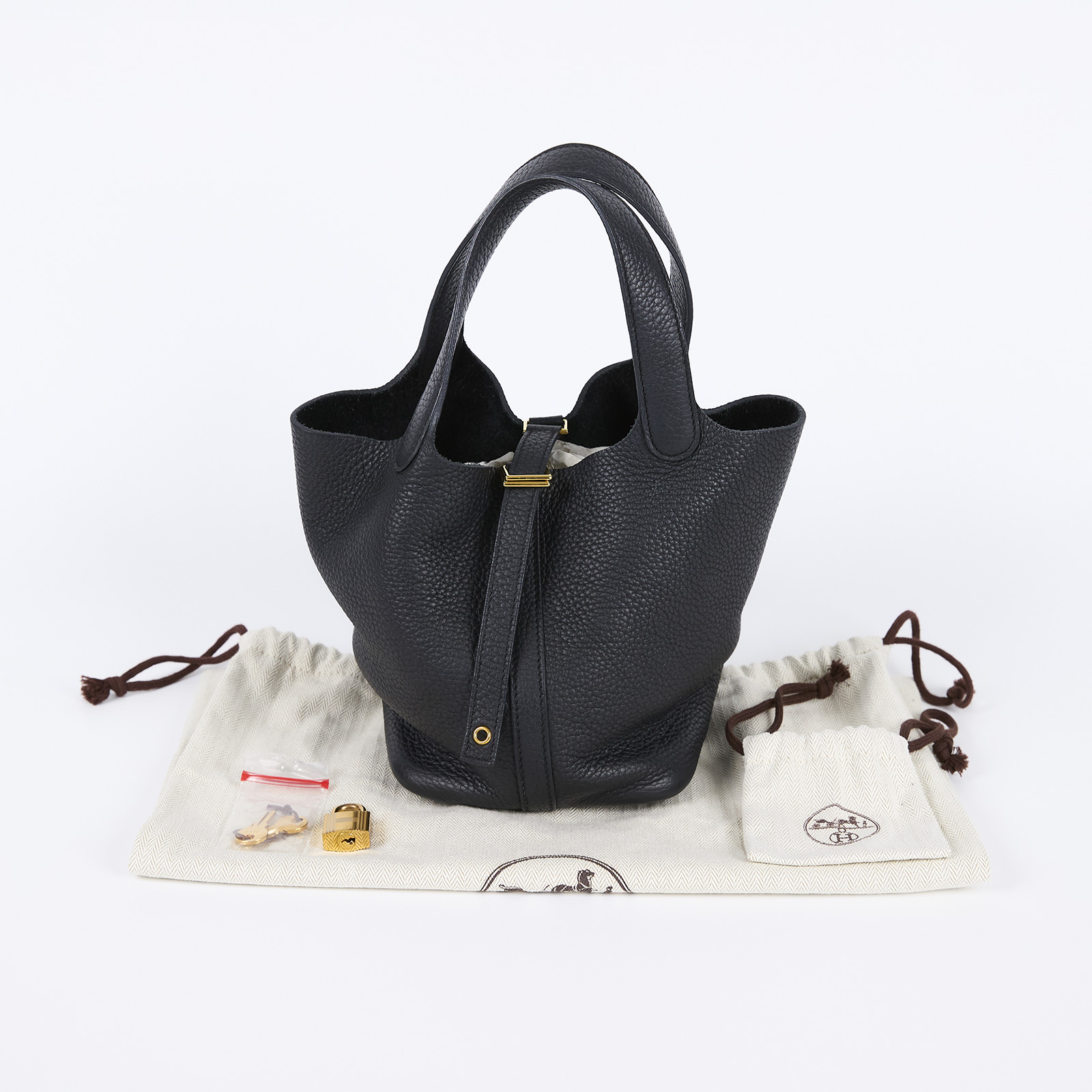 愛馬仕 Hermes Picotin Lock 18 菜籃子包 PT18 U刻 黑PICOTIN18 防塵袋