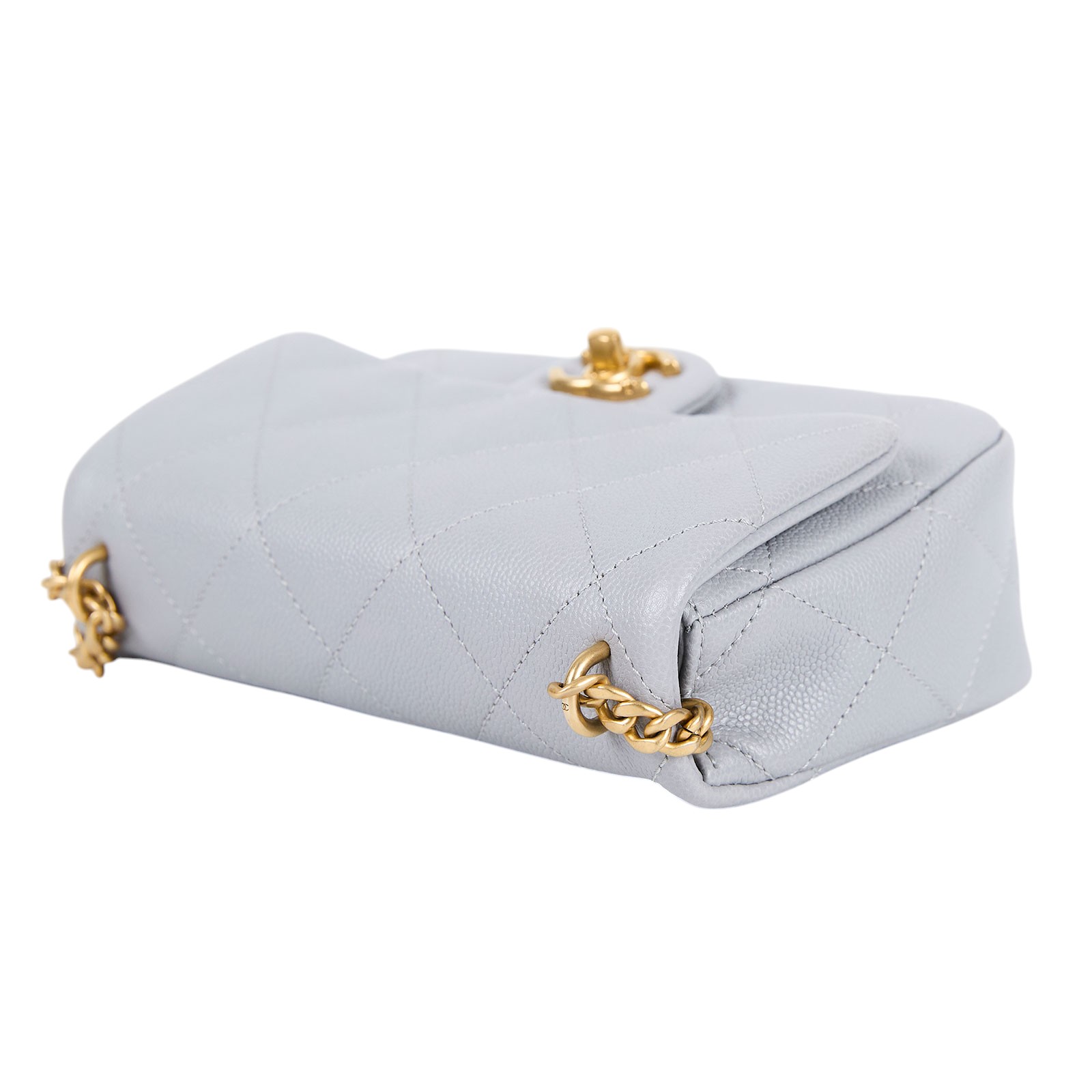 香奈兒 CHANEL Coco 肩背 斜背 口蓋包 AS3829 晶片款 灰愛心季節款方胖 原廠盒子/防塵袋/購買證明