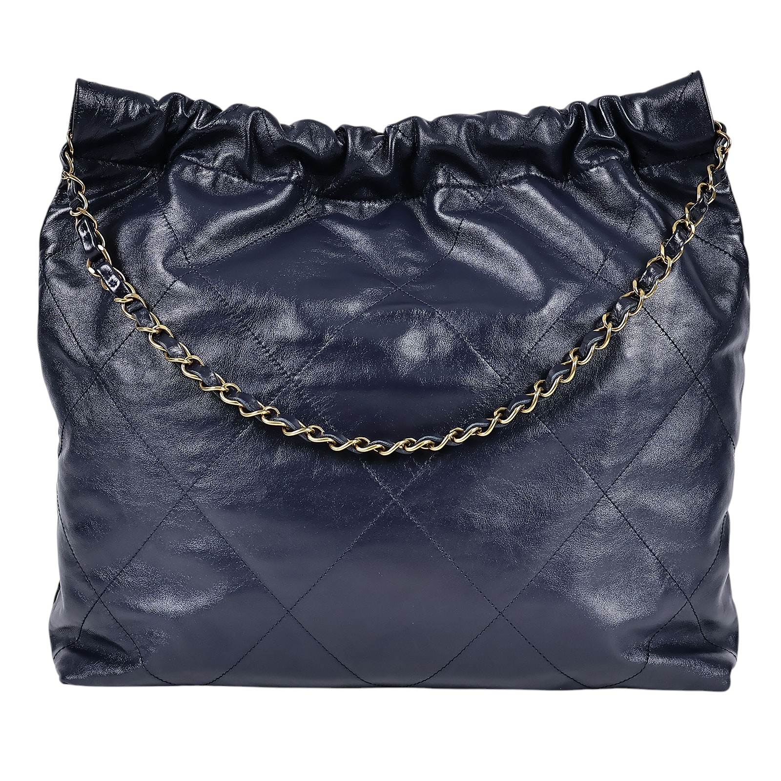 香奈兒 CHANEL 22 中型 束口包  晶片款 深藍22包 原廠盒子/防塵袋