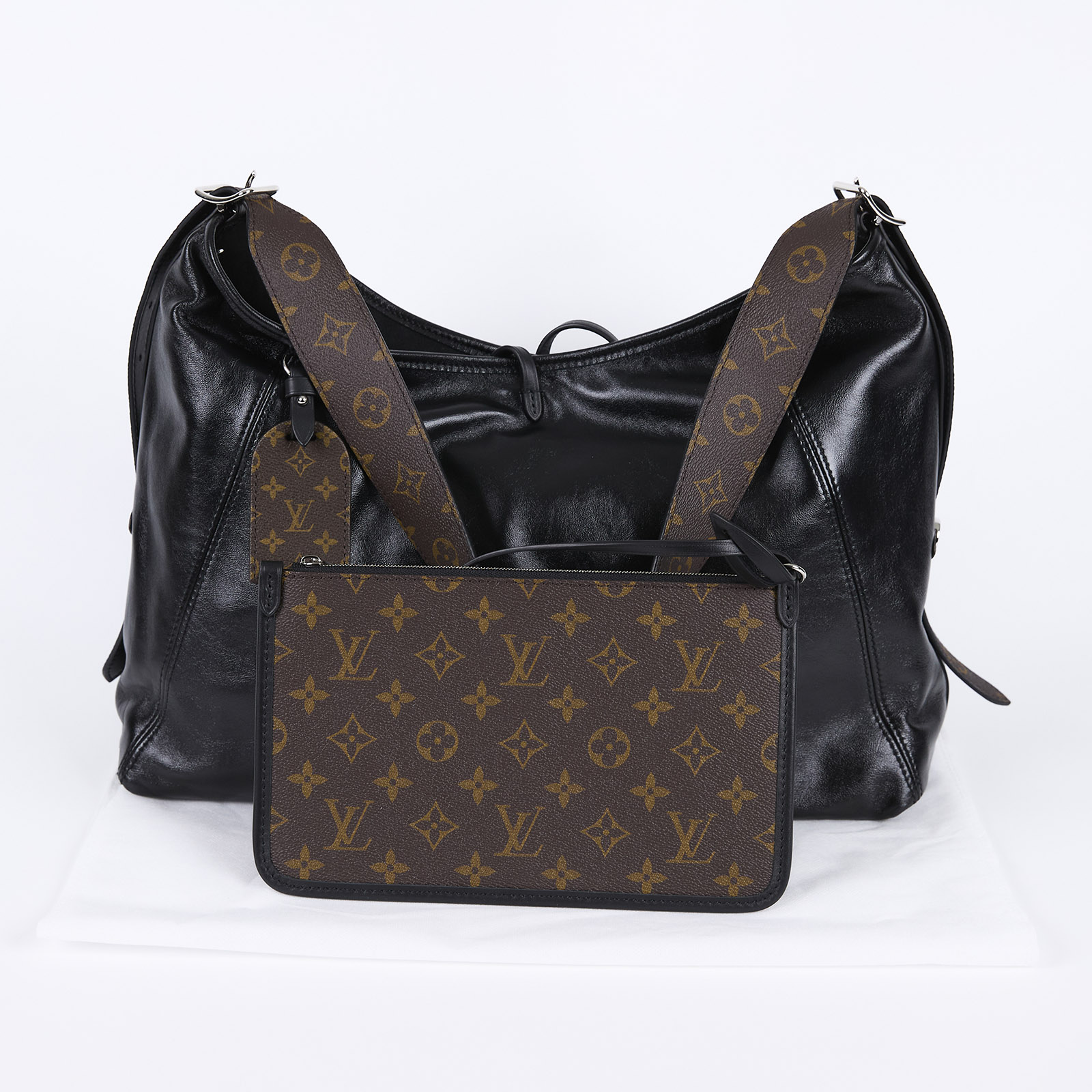 路易威登 LOUIS VUITTON CarryAll Vibe MM 手提 肩背包 黑色 M25143 晶片款 CARRYALL VIBE  MM 無附屬品