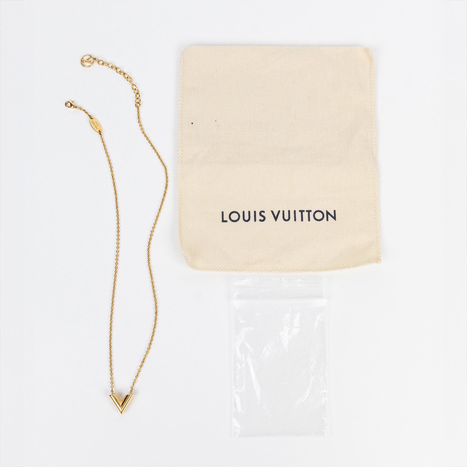 路易威登 LOUIS VUITTON Essential V 項鏈 金屬色 M61083 Essential V項鍊 防塵袋