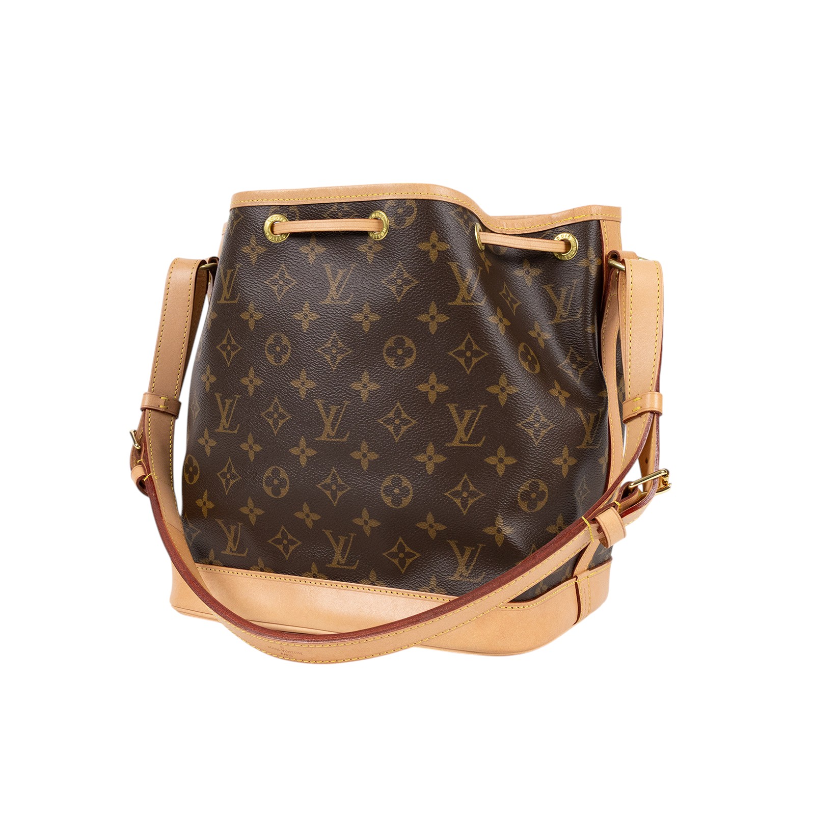 路易威登 LOUIS VUITTON Petit Noé 束口 水桶包 經典帆布 M46984 晶片款 原花水桶包 無附屬品