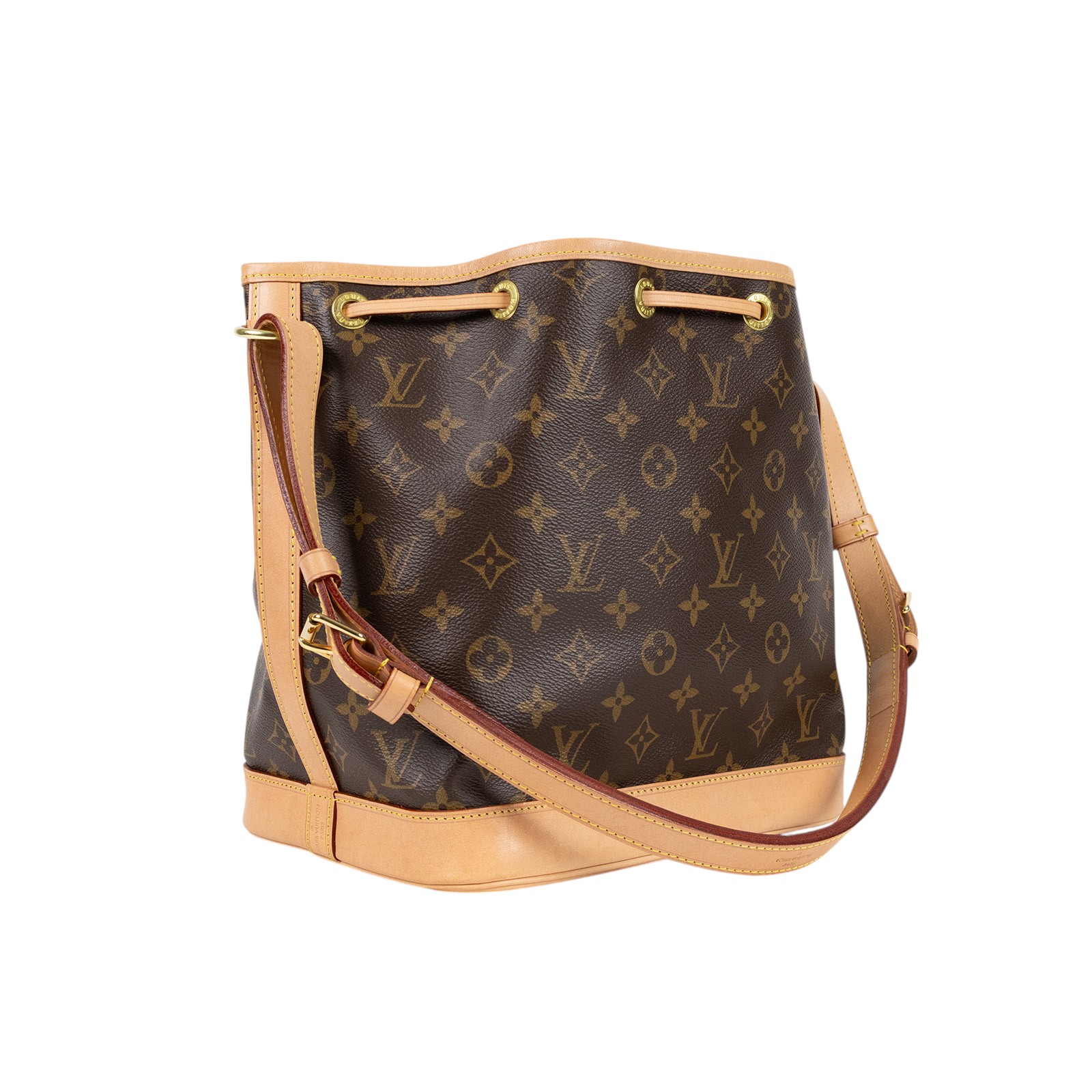 路易威登 LOUIS VUITTON Petit Noé 束口 水桶包 經典帆布 M46984 晶片款 原花水桶包 無附屬品