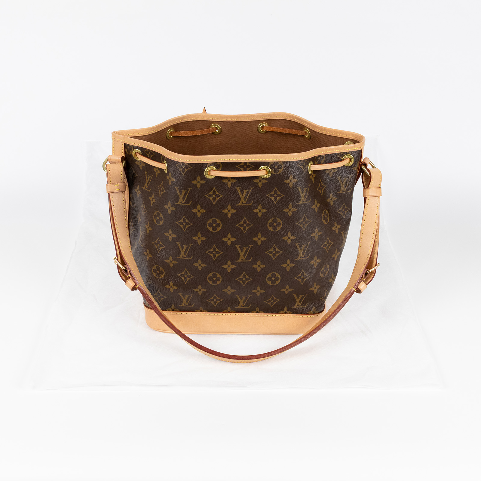 路易威登 LOUIS VUITTON Petit Noé 束口 水桶包 經典帆布 M46984 晶片款 原花水桶包 無附屬品