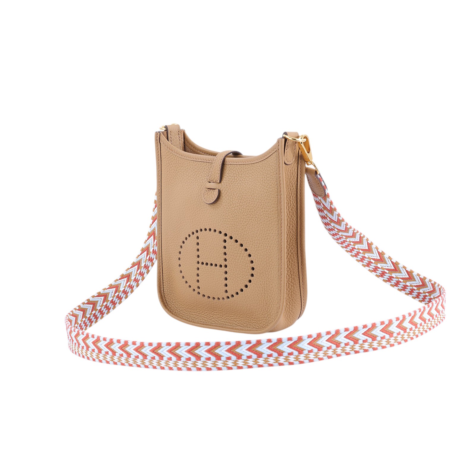 愛馬仕 Hermes Evelyne Bag Mini 伊芙琳包 Evelyne 16 EV16 U刻 芝麻色 MINI EVELYNE 防塵袋