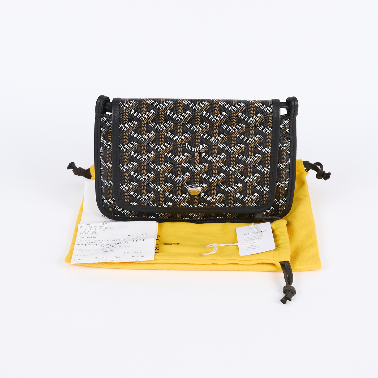 高雅德 GOYARD Plumet Pocket Wallet 肩背 隨身錢包 PLUMETPMLTY 黑PLUMET 防塵袋/購買證明
