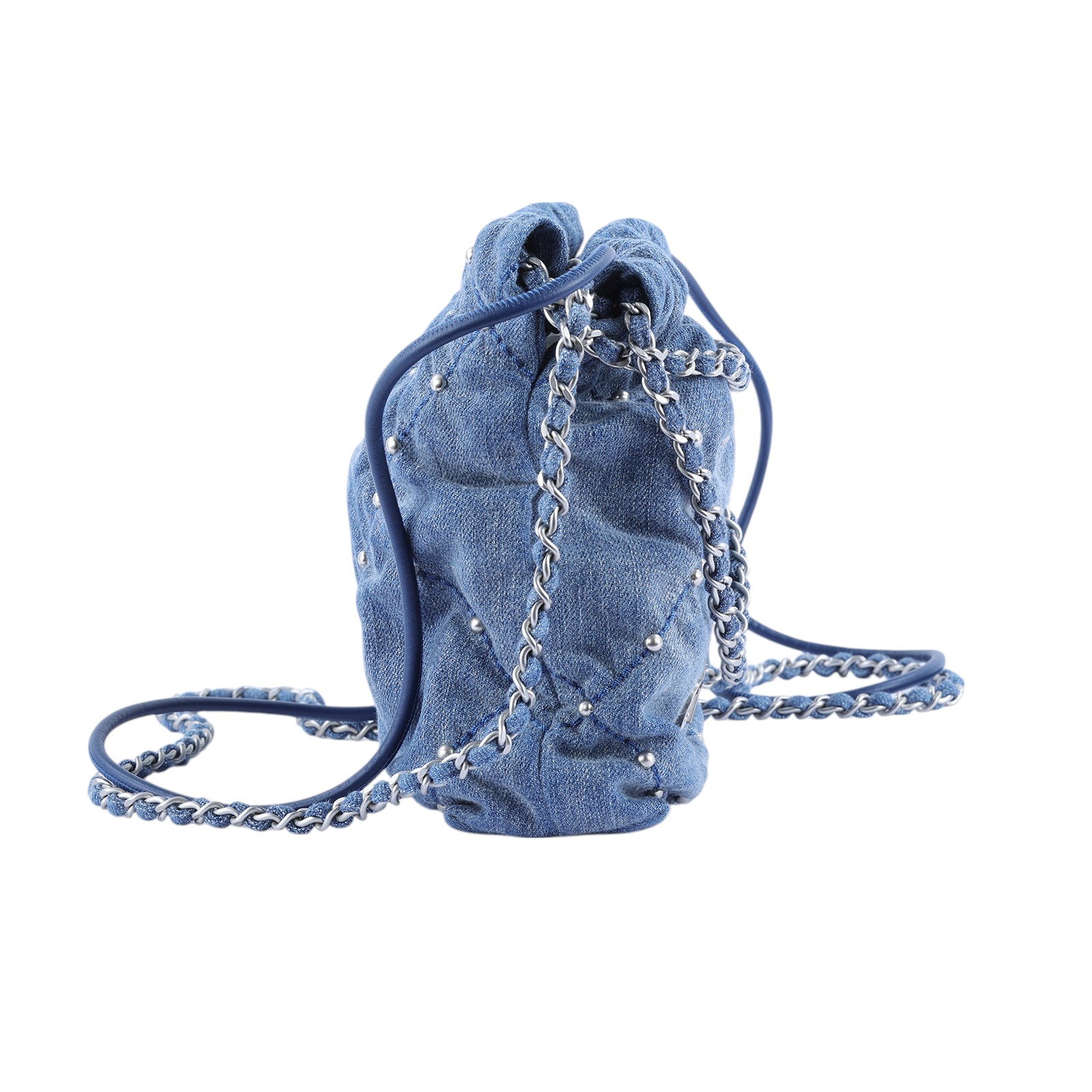 香奈兒 CHANEL 22 Mini 迷你 肩背 斜背包  晶片款 單寧牛仔22 MINI 防塵袋