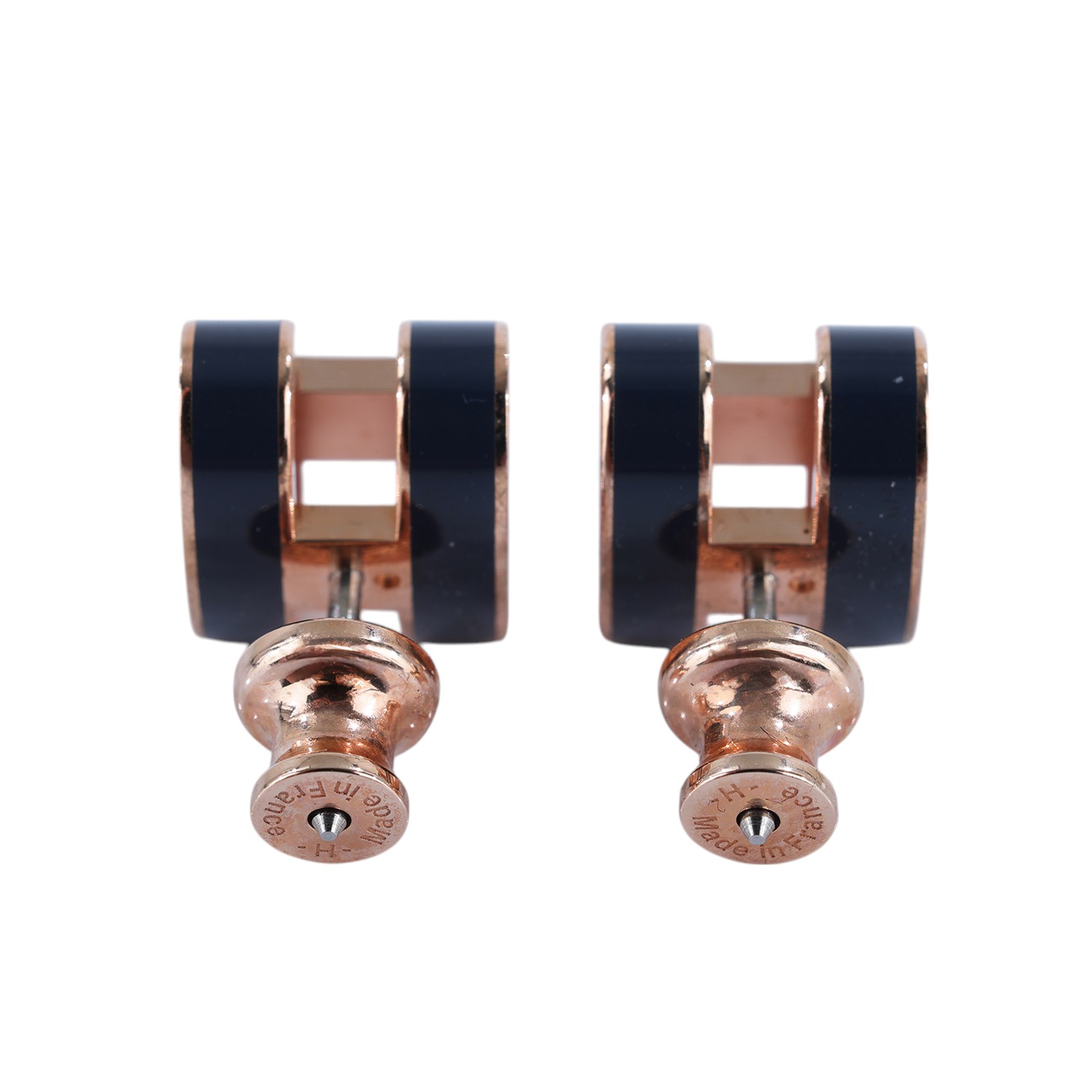 愛馬仕 Hermes Mini Pop H 耳釘 POPHE 深藍MINI POP H耳環 原廠盒子
