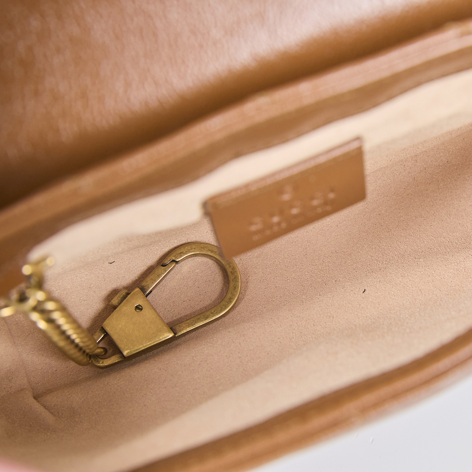 古馳 GUCCI GG Mormont 絎縫 超迷你袋 476433 咖MARMONT 無附屬品