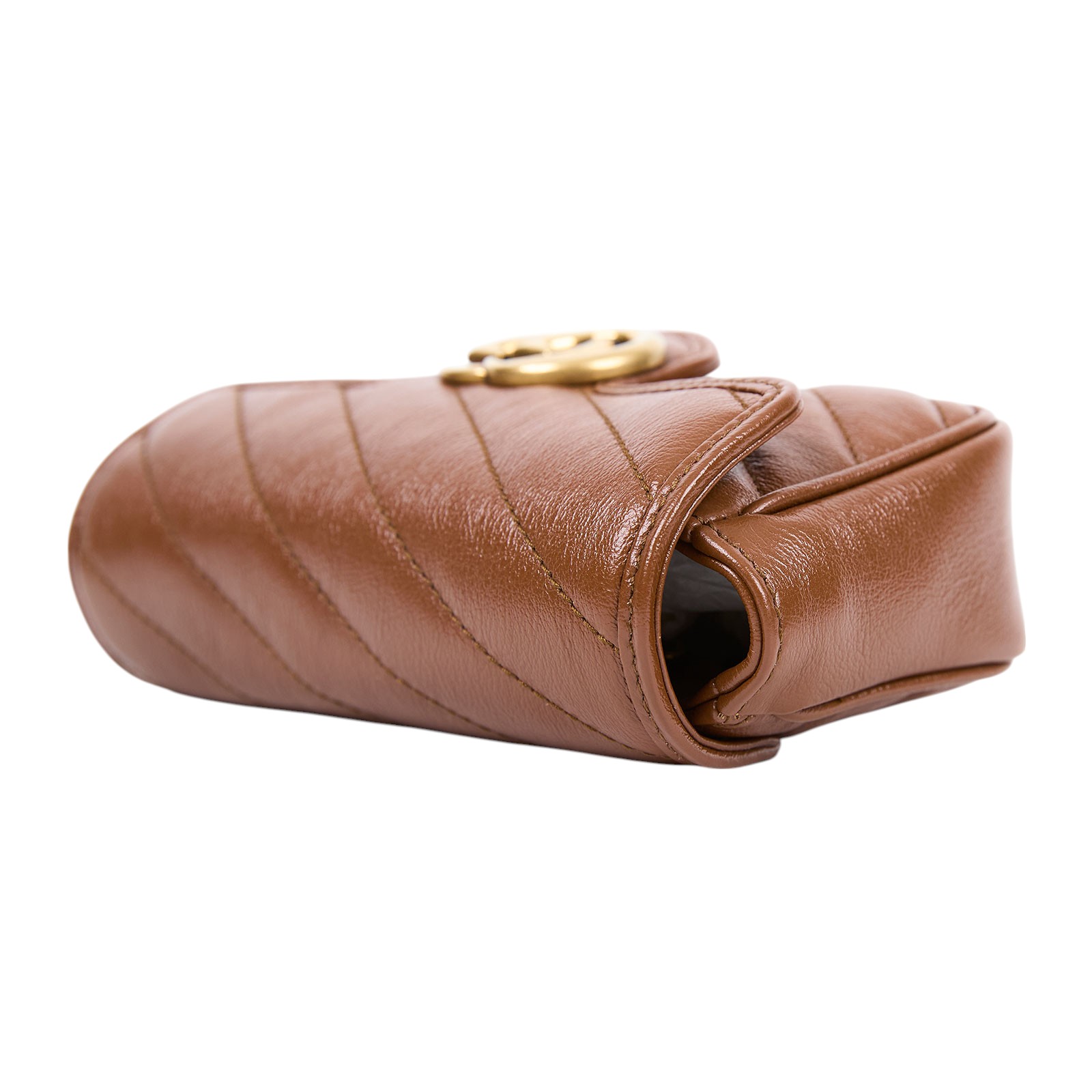 古馳 GUCCI GG Mormont 絎縫 超迷你袋 476433 咖MARMONT 無附屬品